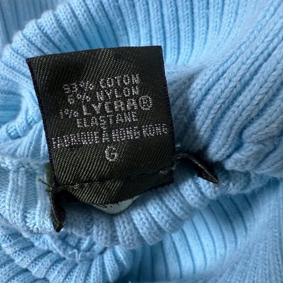 Eddie Bauer Women Stretch Ribbed Turtleneck Sky Blue Sweater Large - Picture 9 of 10